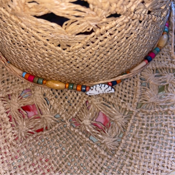 Cappelli Cowboy Cowgirl Hat Womens Western Paper Straw Boho Concert Festival - Picture 8 of 13